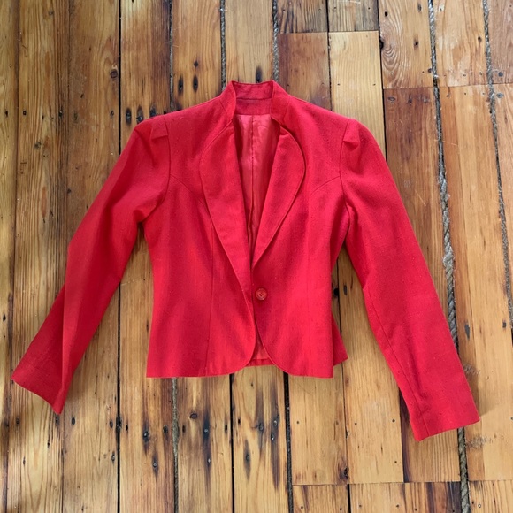 Bright red vintage blazer - Picture 1 of 3